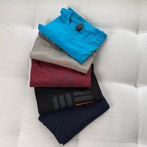 Men's Short Sleeve Cycling T-Shirt Pack - Blue, Burgundy, Brown, Black, Navy